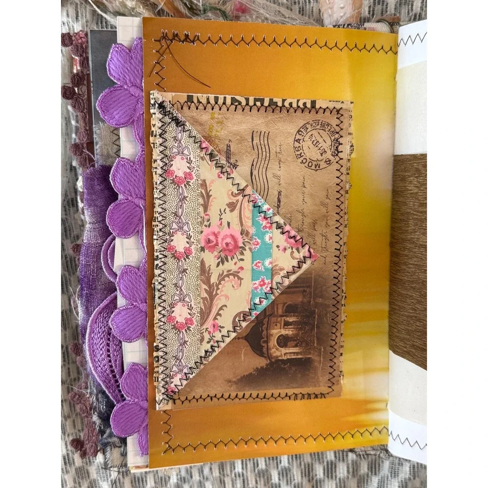 Vintage Cabinet Card Front & Applique Junk Journal